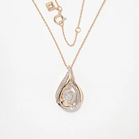 Diamond Cluster Necklace in 10K Yellow and White Gold (0.33 ct tw)