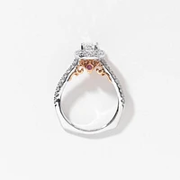 Oval Diamond Engagement Ring 18K White and Rose Gold (1.45 ct tw)