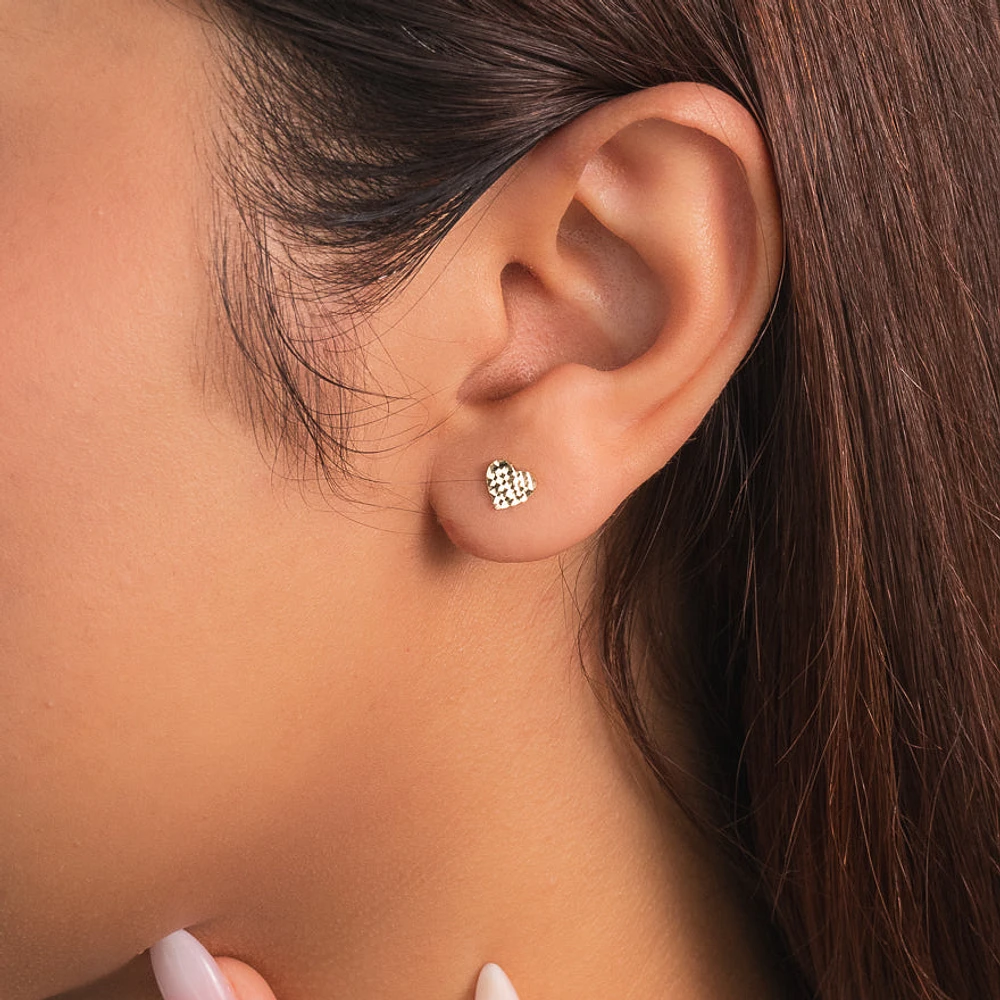 Heart Stud Earrings in 10K Rose Gold