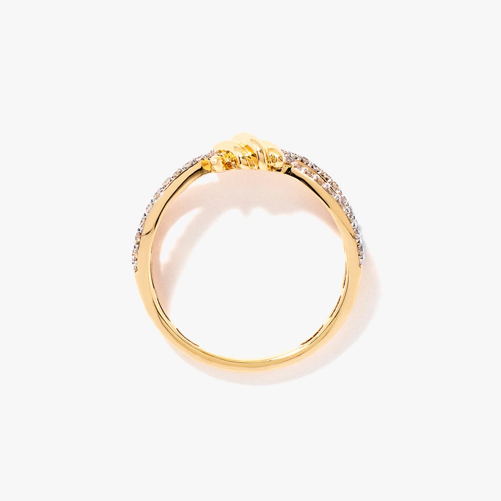 Diamond Knot Ring 10K Yellow Gold (0.25 ct tw)