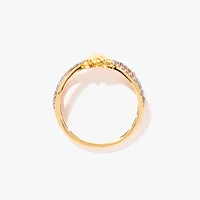 Diamond Knot Ring 10K Yellow Gold (0.25 ct tw)