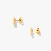 Oval Stud Earrings in 10K Yellow Gold