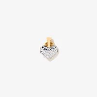 Diamond Cut Heart Pendant in 14K Yellow and White Gold