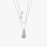 Diamond Cluster Necklace in 10K White Gold (0.31 ct tw)