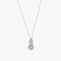 Diamond Cluster Necklace in 10K White Gold (0.31 ct tw)