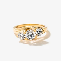 Three Stone Lab-Grown Diamond Engagement Ring in 14K Yellow Gold (1.50