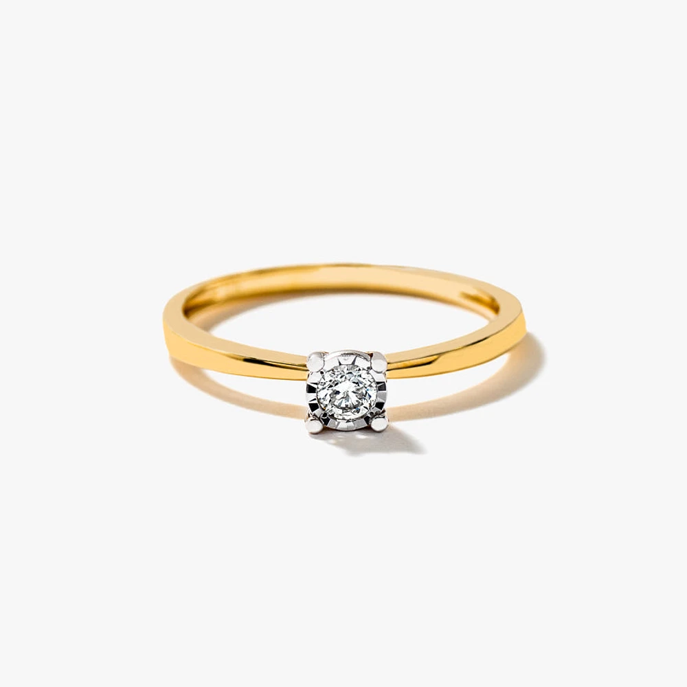 10K Yellow Gold Diamond Promise Ring (0.10 ct tw)