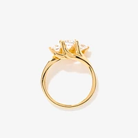 Three Stone Lab-Grown Diamond Engagement Ring in 14K Yellow Gold (1.50