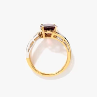 Garnet Ring 10K Yellow and White Gold