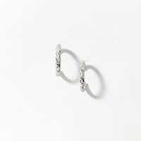 Diamond Cut Hoop Earrings in 10K White Gold