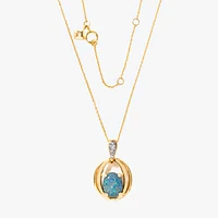 Dark Opal Necklace in 10K Yellow Gold