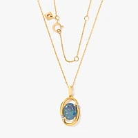 Dark Opal Necklace in 10K Yellow Gold