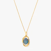 Dark Opal Necklace in 10K Yellow Gold