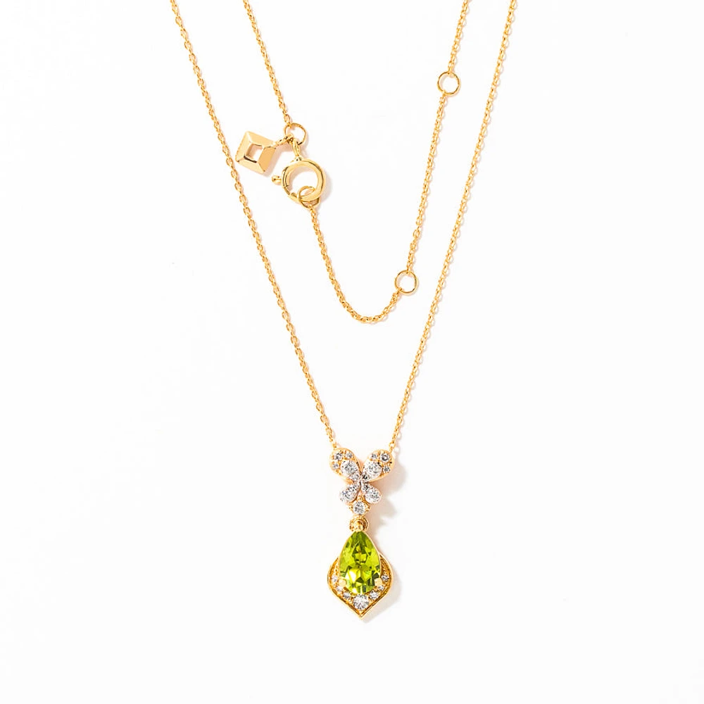 Peridot Necklace in 10K Yellow Gold