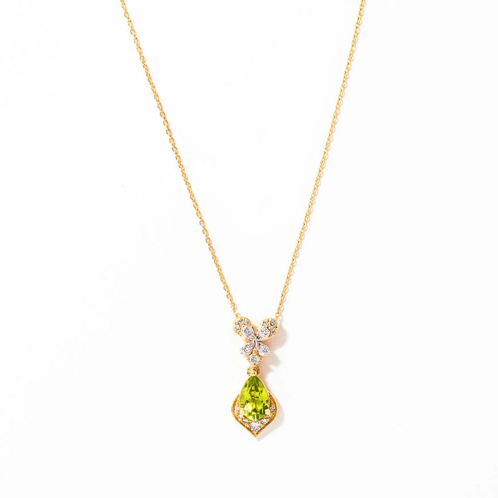 Peridot Necklace in 10K Yellow Gold