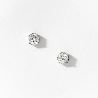 Lab Grown Diamond Stud Earrings in 14K White Gold ( ct tw