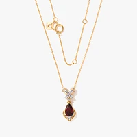 Garnet Necklace in 10K Yellow Gold