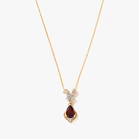 Garnet Necklace in 10K Yellow Gold