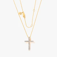 10K Yellow Gold Diamond Cross Pendant (0.50ct tw)