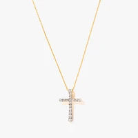 10K Yellow Gold Diamond Cross Pendant (0.50ct tw)