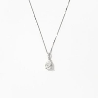 Lab Grown Pear Shape Diamond Necklace in 14K White Gold (0.50 ct tw)