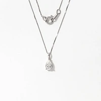 Lab Grown Pear Shape Diamond Necklace in 14K White Gold (0.50 ct tw)