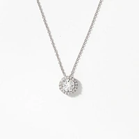 Lab Grown Diamond Cluster Necklace in 14K White Gold (1.02 ct tw)