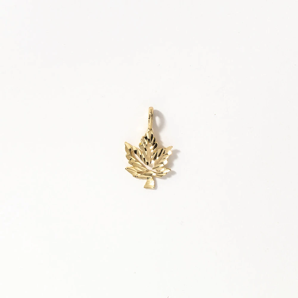 Maple Leaf Pendant in 10K Yellow Gold