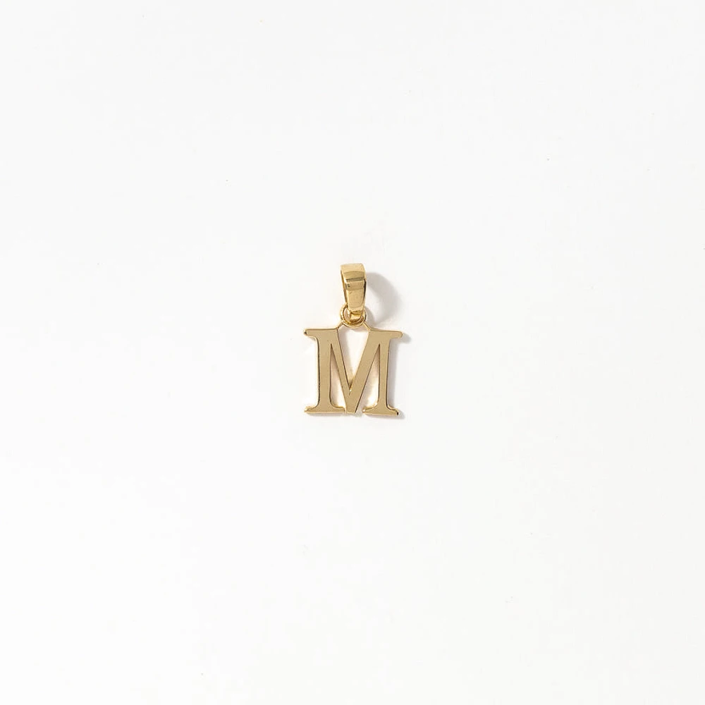 "M" Initial Pendant in 10K Yellow Gold