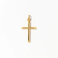 Tube Cross Pendant in 10K Italian Yellow Gold