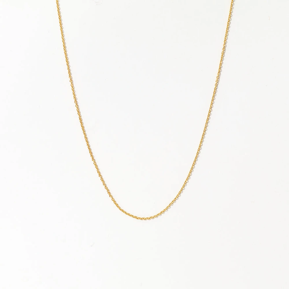 0.5mm Diamond Cut Cable Chain in 10K Yellow Gold (14")