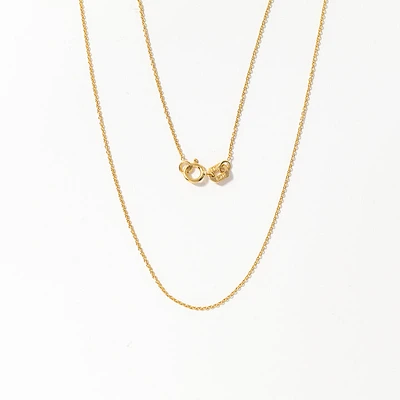 0.5mm Diamond Cut Cable Chain in 10K Yellow Gold (14")