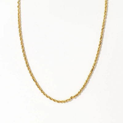 1.4mm 10K Italian Yellow Gold Diamond Cut Rope Chain (18”)