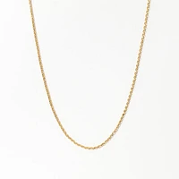 10K Italian Yellow Gold 1.15mm Diamond Cut Rolo Chain in 16"