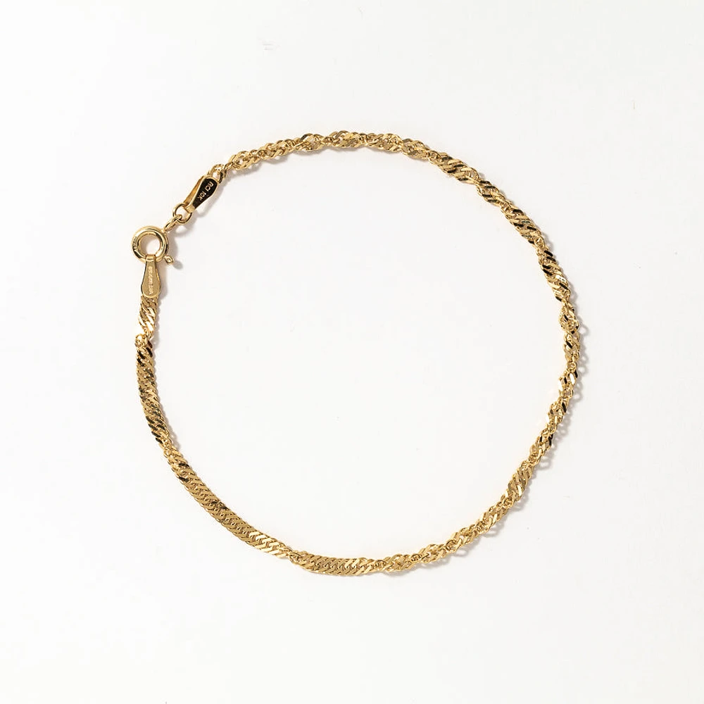 2.2mm 10K Yellow Gold Singapore Bracelet