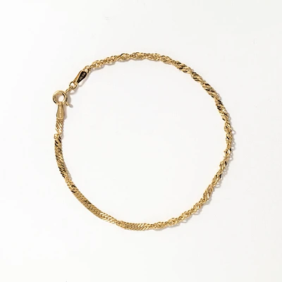 2.2mm 10K Yellow Gold Singapore Bracelet