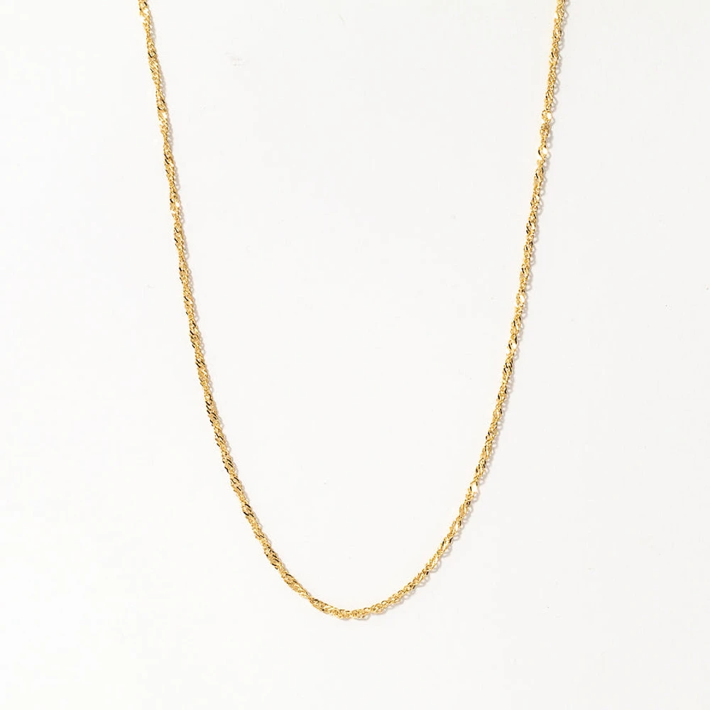 10K Yellow Gold 1.00mm Singapore Chain (18")