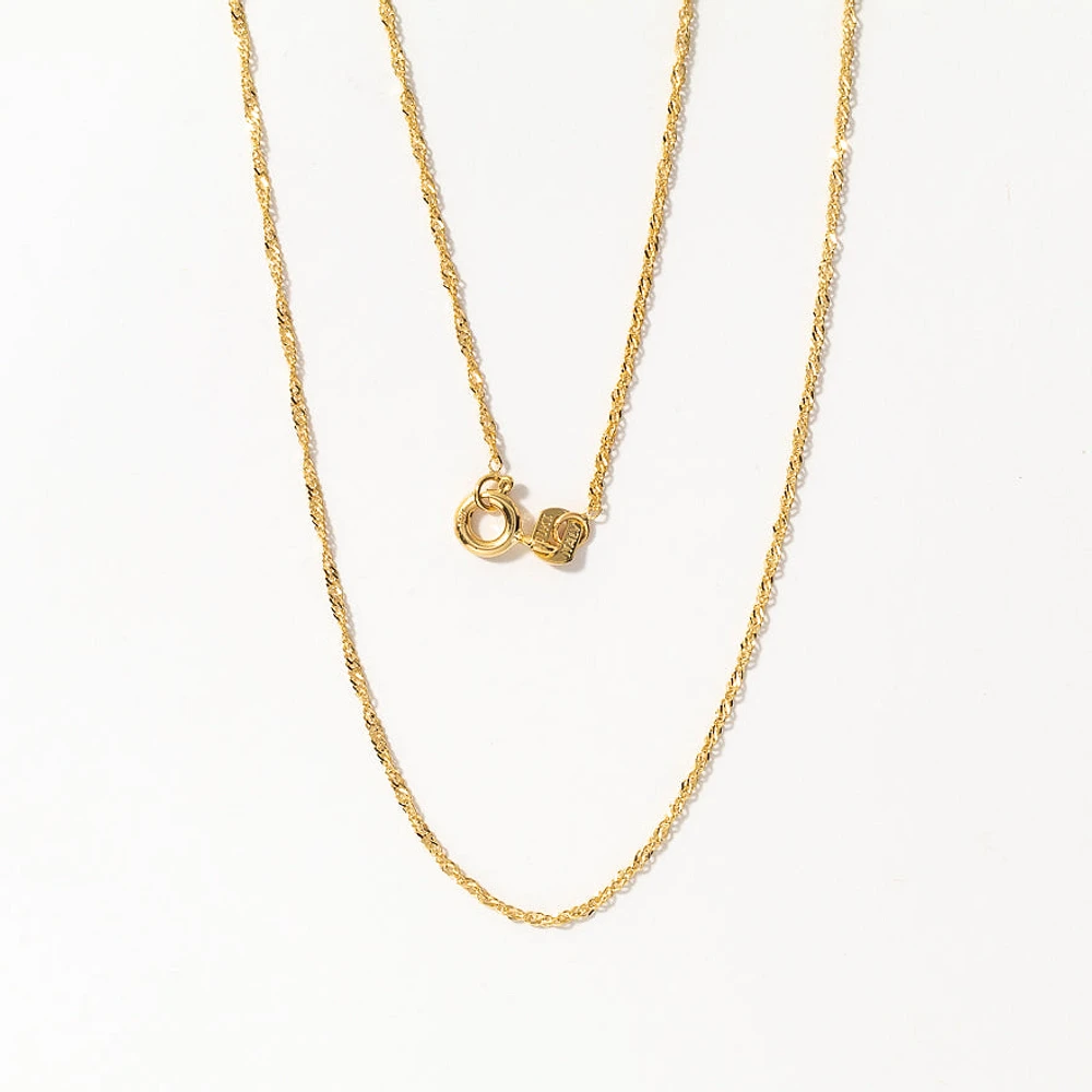 10K Yellow Gold 1.00mm Singapore Chain (18")