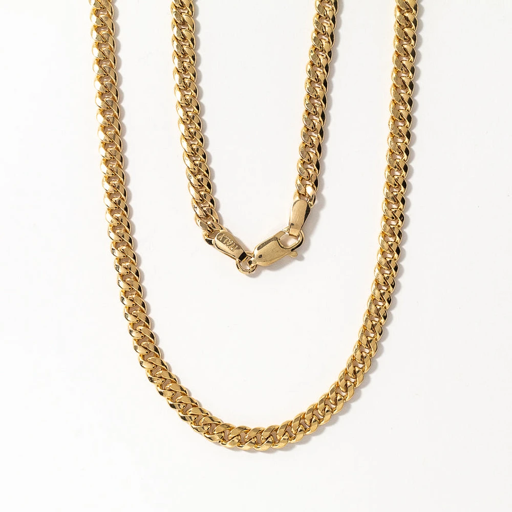 3.8mm 10K Yellow Gold Cuban Chain (22")