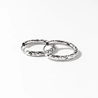 Diamond Cut Hoop Earrings in 10K White Gold