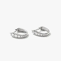 Diamond Hoop Earrings in 10K White Gold (0.20 ct tw)