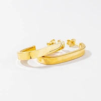 Paperclip Stud Earrings in 10K Yellow Gold