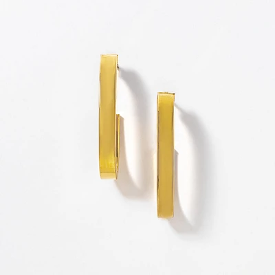 Paperclip Stud Earrings in 10K Yellow Gold