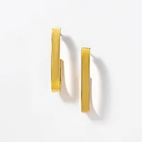 Paperclip Stud Earrings in 10K Yellow Gold