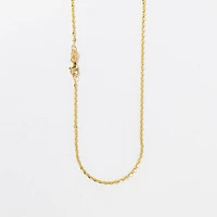 1.6mm Round High Polished Cable Chain in 10K White and Yellow Gold (18