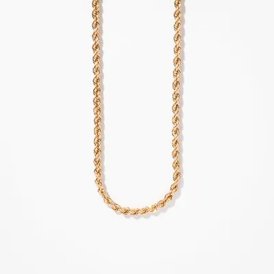3mm Rope Chain in 10K Yellow Gold (22")