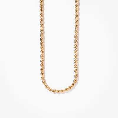 3mm Rope Chain in 10K Yellow Gold (28")