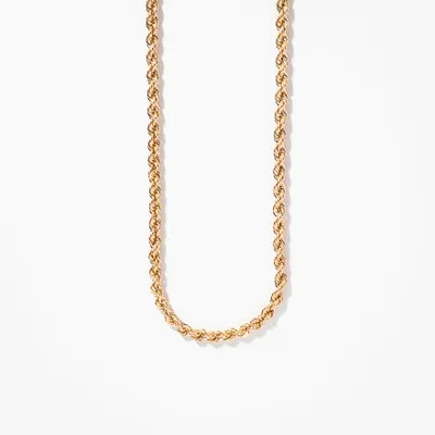 3mm Rope Chain in 10K Yellow Gold (26")