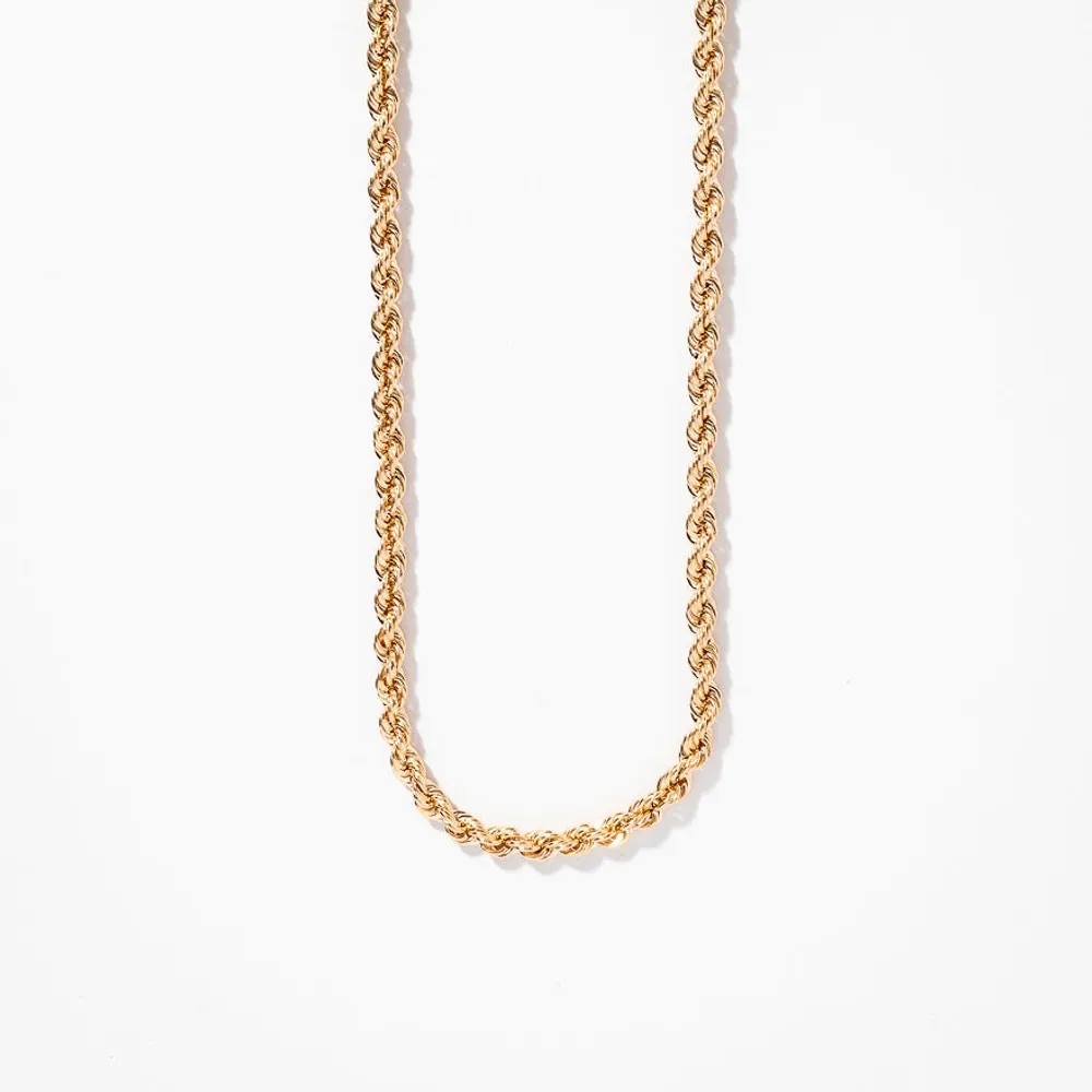 3mm Rope Chain in 10K Yellow Gold (24")