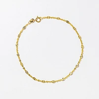 Diamond Cut Disc Bracelet in 10K Yellow Gold